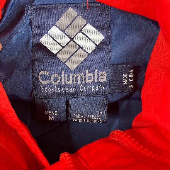 Columbia Jacket Mens Size M Red Full Zip Outdoor Insulated Windbreaker Coat - Picture 4 of 8